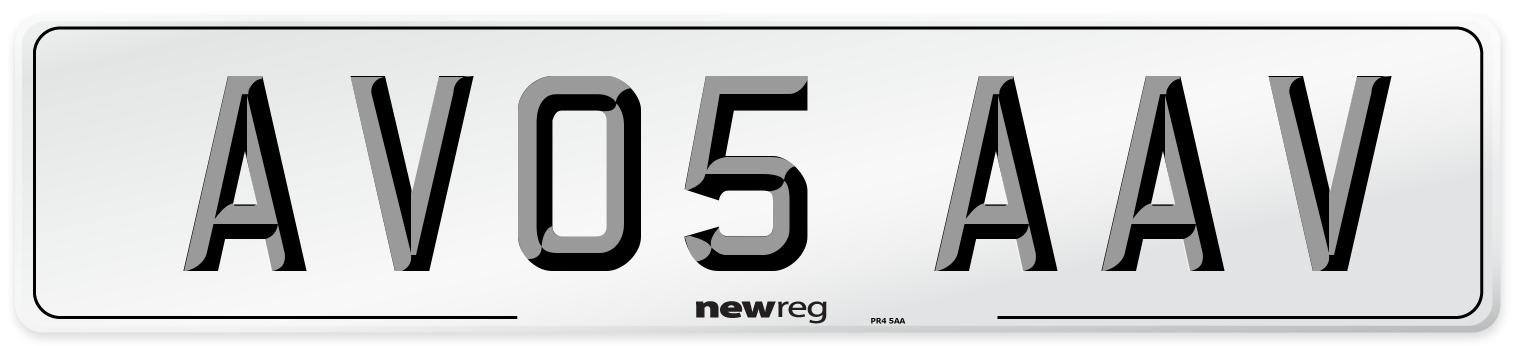 AV05 AAV Number Plate from New Reg